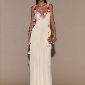 Apricot Women's Elegant Sexy Floral Long Dress